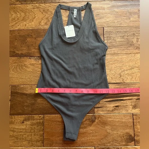 NWT Free People Speed Dial Ribbed Bodysuit in Grey, XS - Picture 16 of 16